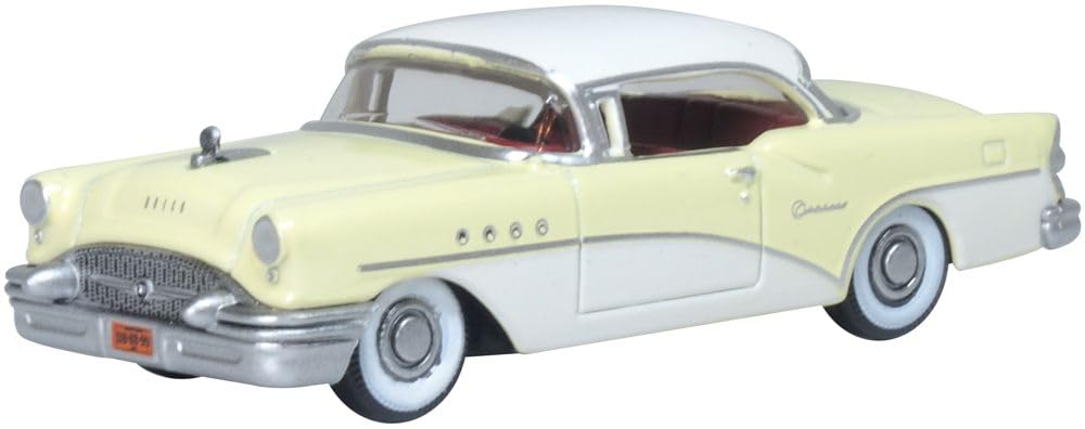 Oxford Diecast Yellow 1:87 1955 Buick Century Condor /Dover White Collectable Model 87Bc55008