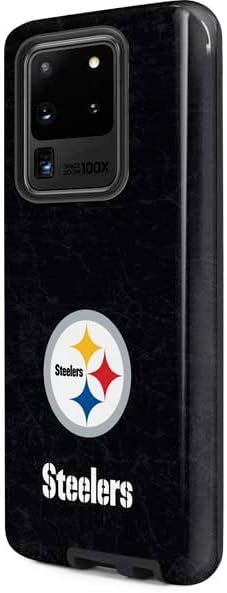Vista 2 de Skinit Pro Phone Case Compatible with Galaxy S20 Ultra 5G - Officially Licensed NFL Pittsburgh Steelers Distressed Design