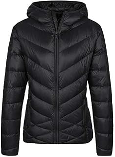 Wantdo Women's Ultra Light Down Jacket Hooded Packable Windbreaker Black M