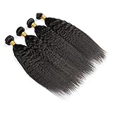 Brazilian Hair Kinky Straight Hair Brazilian Hair Weave Bundles 1/3/4 Pieces Meet You Remy Human Hair Extension 8” 30”,14 16 18 20