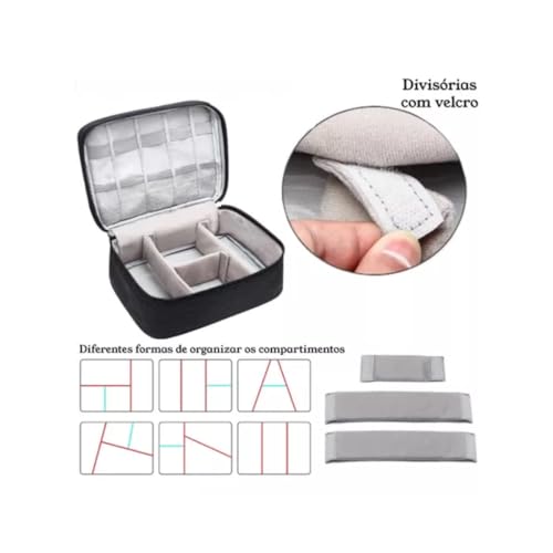 Estojo Organizador Bolsa Para Cabos E Acessórios Eletrônicos (Azul Claro)