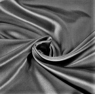 Eliza Charcoal Shiny Heavy Bridal Wedding Satin Fabric by The Yard - 10009