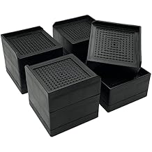 Bed Risers, Furniture Risers 3 inch, Heavy Duty Raise Blocks for Bed Couch Desk Sofa Table, Adjustable Lifters Support up to 1300 Lbs Black, 4 Pack Set