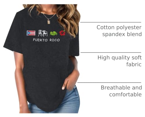 Puerto Rico Shirt Women Puerto Rico Flag Graphic Tees Boricua Tops — view 4