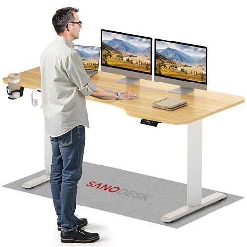 SANODESK Elektrischer Höhenverstellbarer Schreibtisch L-förmiger Schreibtisch Höhenverstellbar Memory Funktion und Haken für Heimbüro Homeoffice und Hause(160 x 75cm, ahorn) SANODESK Elektrischer Höhenverstellbarer Schreibtisch L-förmiger Schreibtisch Höhenverstellbar Memory Funktion und Haken für Heimbüro Homeoffice und Hause(160 x 75cm, ahorn)