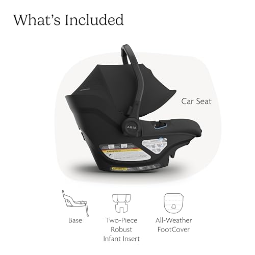 Image of UPPAbaby Aria V2 Lightweight Infant Car Seat - Load Leg + Anti-Rebound Panel - Infant Insert + All-Weather FootCover Included - Direct Stroller Attachment - Jake (Charcoal /Black Leather)