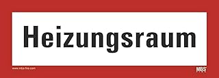 Aufkleber Heizraum Hinweis „Heizungsraum“ Kennzeichnung nach DIN 4066 | 210 x 74 mm Made in Germany
