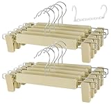 Hosenbügel 10er Set, Klemmbügel Platzsparend, Hosenkleiderbuegel mit 360° Haken...