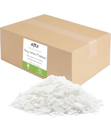 Soy Wax Flakes 4KG, BOYUJK Premium Natural Candle Wax, 100% Soy Wax for Candle Making from Organic Farm No additives, Harmless and Pure