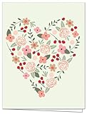 Heartful - 36 Note Cards - Blank Cards - Gray Envelopes Included