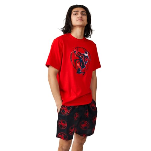 Bioworld Spider-Man Into The Spider-Verse Miles Morales Men's 2-Pair T-shirt & Lounge Shorts Sleep Set4