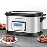 Spoonlemon Sous Vide Precise Cooker, 6 Quart Stainless Steel Sous Vide Machine with Temperature &Timer Control,Suveed Cooking Machine with LED Touchscreen, All-in-One Sous Vide Pot for Suvie Cooking
