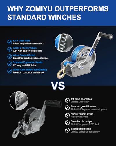ZOMIYU 2500lb Boat Trailer Winch