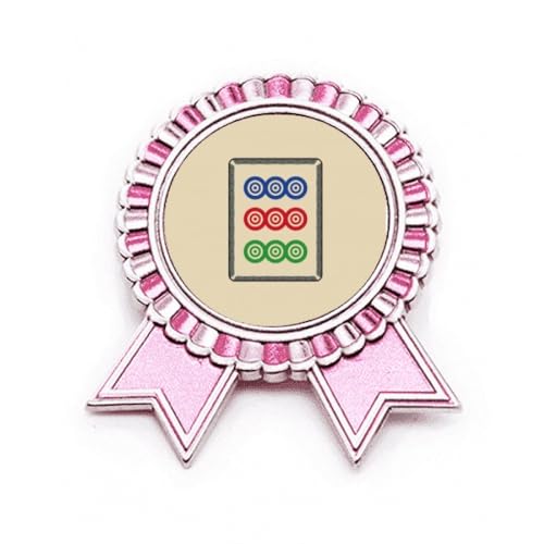Broche Mahjong rose à pois ronds pour personnaliser un blazer