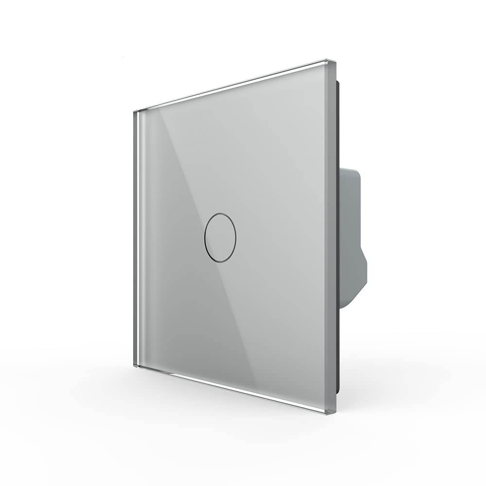 LIVOLO Wechselschalter Kreuzschalter 1 Fach VL-C701S-15 Touch Lichtschalter Wandschalter Glasrahmen Glas Blende grau Touch