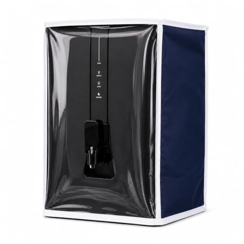 Image of Water Purifier Cover Compatible with Pureit Eco Elite 2X RO+UV+MF+Alkaline - Dustproof, Waterproof, Oil Stain Protection, Transparent Front, Velcro Closure, Fits Wall-Mounted /Table-Top