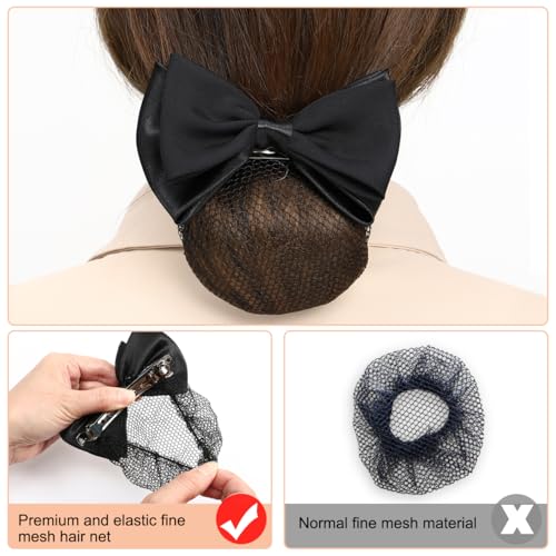 Ipetboom 2 Pzs Cubierta para Moño con Red y Pinzas para Cabello para Mujer Accesorios Elegantes para Trabajo Diario, Danza y Oficina miniatura 5