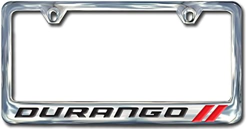 Dodge Durango Stainless Steel License Plate Frame, block lettering