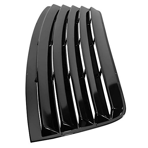 Ikon Motorsports Window Louver, Compatible With 2008-2023 Dodge Challenger, Rear Window Louver Cover Painted Gloss Black #TOP4