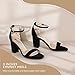 IDIFU Black Heels for Women Cookie-MI Block Heels 3 Inch Sandals Chunky Open Toe Heel Wedding Homecoming Dress Shoes for Women Brides Ladies(Black Nubuck, 8 B(M) US)