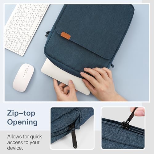 Image of MoKo 15 Inch Laptop Sleeve Bag Carrying Case with Shoulder Strap Handle | Fits Mac Air 15-inch M5, Mac Pro 14-inch M5 /M5 Pro /M5 Max and Galaxy Tab S9 Utra 14.6-inch, Indigo