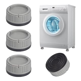 Alyvisun 4 Pezzi Piedini Antivibrazione Lavatrice in Gomma, Universali Piedi Supporto Ammortizzatori Tappetino Drenaggio, Antiscivolo Rialzo da Terra per Lavatrice, Asciugatrice, Frigorifero