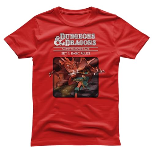 T-shirt Dungeons & Dragons homme en coton de qualité Basic Rules