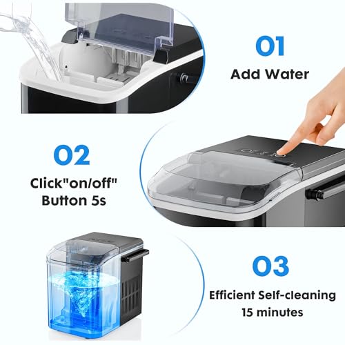 Fabricadora portátil de hielo de mostrador 26 lbs miniatura 4