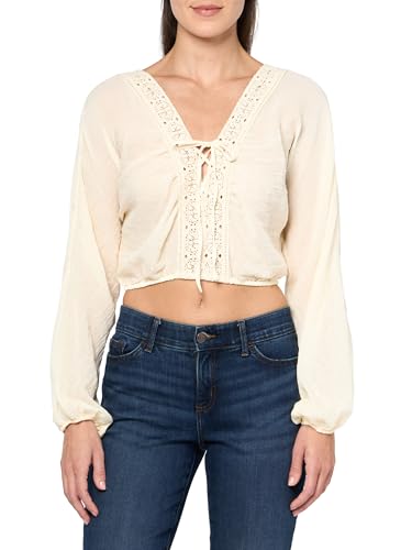 Haut paysan avec bordure en crochet Forever 21 fluide anti-chaleur pour femme