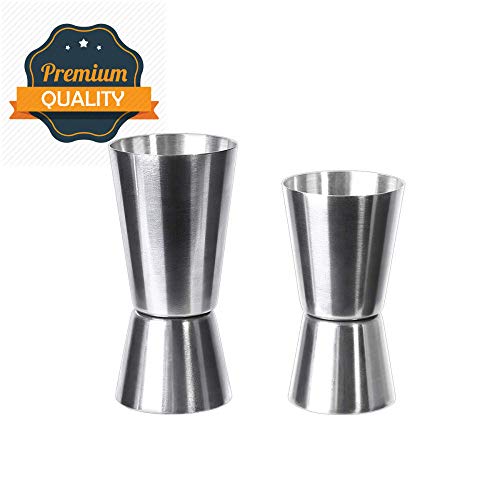 Lnkey Jigger de Acero Inoxidable, 2 Bar Spirit Medición de Jigger Doble Medida de espíritu (25ml / 50ml)