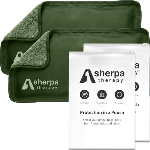 Image of Small Flexible Gel Ice Packs for Injuries Reusable - Soft Hot and Cold Packs for Injuries for Ankle, Hand, Wrist, Head Pain Relief - 5 inch x 10 inch - 2PK - Green