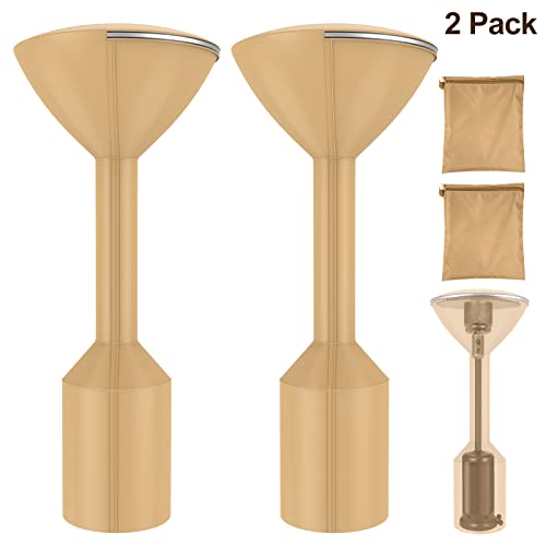 LXun Upgraded 600D Patio Heater Cover with Waterproof Zipper & Reflective Strip, Outdoor Heater Cover, Patio Heater Covers, Standup Round Heater Cover, Tear-Proof/Wind-Resistant, 95\'\'H x 34\"D x 18.5\"B (2 Pack))