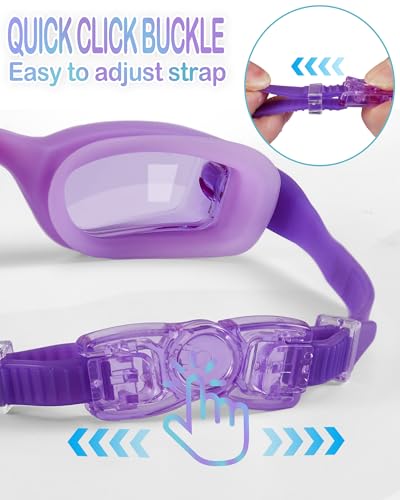 Image of Aegend Kids Swim Goggles, Pack of 2 Swimming Goggles for Children Boys & Girls Age 3-14