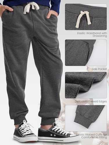 HXP 4 Pack Boys Sweatpants Boys Joggers Cotton Youth Active Soft Sweatpants Kids Pocket Drawstring Joggers Pants4