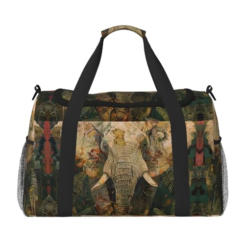Elephant Foldable Travel Duffel Bag Tote Carry On Luggage Bag For Weekend Getaways, For Spontaneous Trips