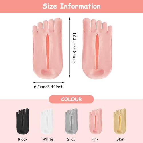 5 Pairs Orthopedic Toe Compression Socks for Bunion, Low Cut Liner Five Finger Socks No Show with Gel Tab Athletic Breathable Toe Separator Sock for Women2