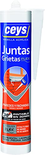 Ceys - Sellador para Juntas y grietas - Sella y repara - Cartucho Blanco - 125ML