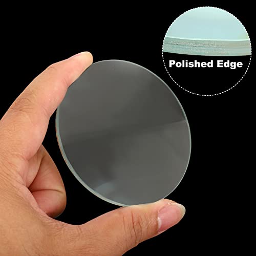 Image of PATIKIL 8 inch (200mm) Focal Length Double Convex Lens, 2 Pack 75mm Diameter 9mm Height Glass Optically Polished Round Edges Lens for Physics Experiment, Clear
