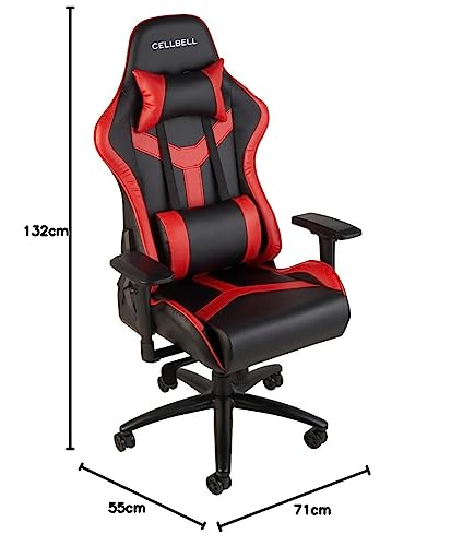 Image of CELLBELL GC05 Transformer X-Series Gaming /Racing Style Ergonomic High Back Chair Adjustable Back Cushion Chair for Gamers PU Leather [Red-Black]