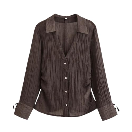 Chemisier manches longues femme col nœud mode travail classique solide