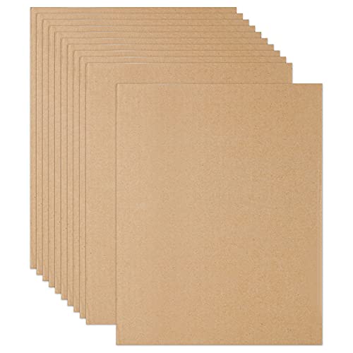 50 hojas de cartón corrugado de 21,6 x 27,9 cm, 1/8 pulgadas de grosor, hojas de cartón, hojas de papel kraft marrón, para embalaje, envío, manualidades