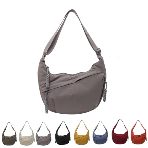 Crossbody Bag, Nylon Crossbody Bag for Women | Casual crossbody bags | Lightweight Crescent Shoulder Bag | Adjustable Strap