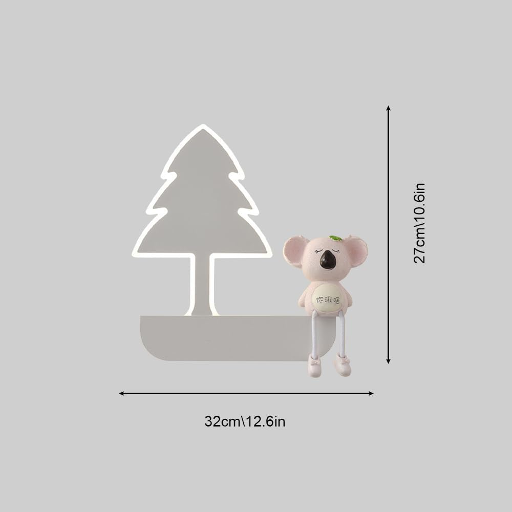 Light Child's Bedroom Bedside Lamp Cute Elephant LED Metal Sconces for Boys Girls 16W Cartoon Decor Fixture Creative Kid's Room Wall Light, 3 Color Mode