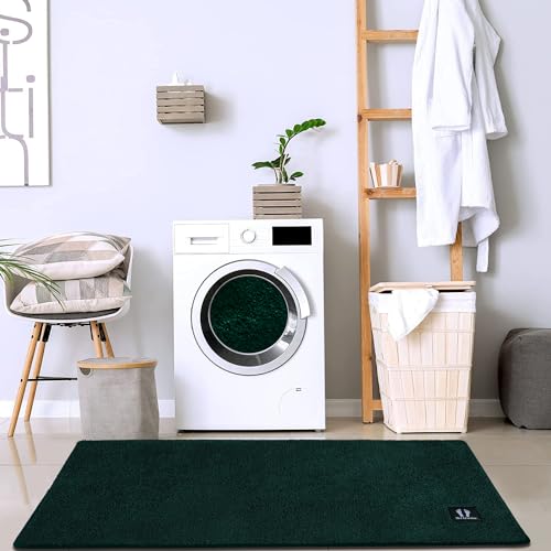 RTBQJ-AT Bath Mat Non Slip Extra Large Bath Mats Microfiber Bathroom Runner Rug Kitchen Rugs Shower Mats Washable Dark Green 40x120cm - Image 3
