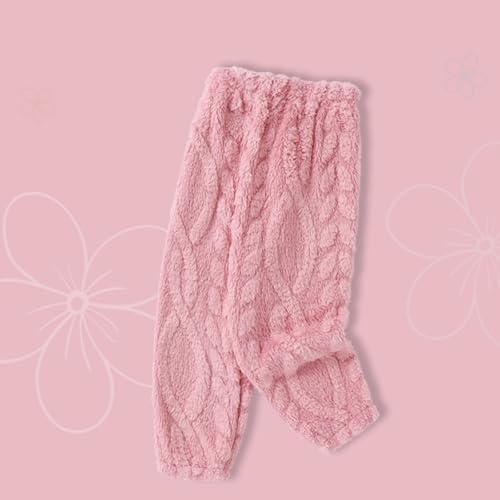 Kids Coral Fleece Fuzzy 𝗟ounge𝚠ear Pants Solid Soft Flannel Plush Loose 𝗣a𝗷amas Fall Winter Thick 𝗛ome𝚠ear3
