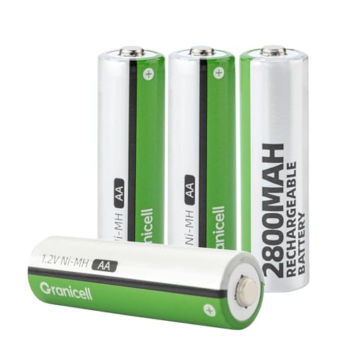 Granicell Pilas AA 2800 mAh NiMH, 1500 ciclos, 1,2 V, baja autodescarga, 4 unidades