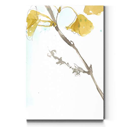 Portrait Style Canvas Wall Art: Animals, Dogs, Birds, Fish, Horses, Elk, Deer, Rustic & Modern Abstract for Home & Office, Ready to Hang - Ginkgo Dusty Teal VI 12X18