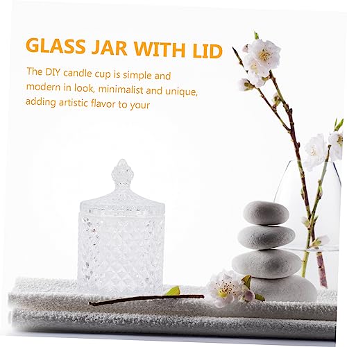 Tarro para velas aromaticas de vidrio transparente PRETYZOOM con tapa estable 6