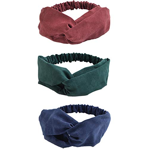 15Pcs Solid Color Women Twisted Headbands Vintage Suede Criss Cross Elastic Hair Bands Headwraps Accessories For Girls Women… #TOP6