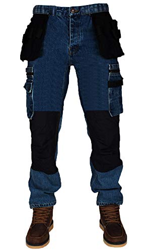 Juicy Trendz® Denim Travail des Hommes Jeans Pantalon de Cargaison Hostler Poches Pantalon de Travail Homme Jean Chantier Cover
